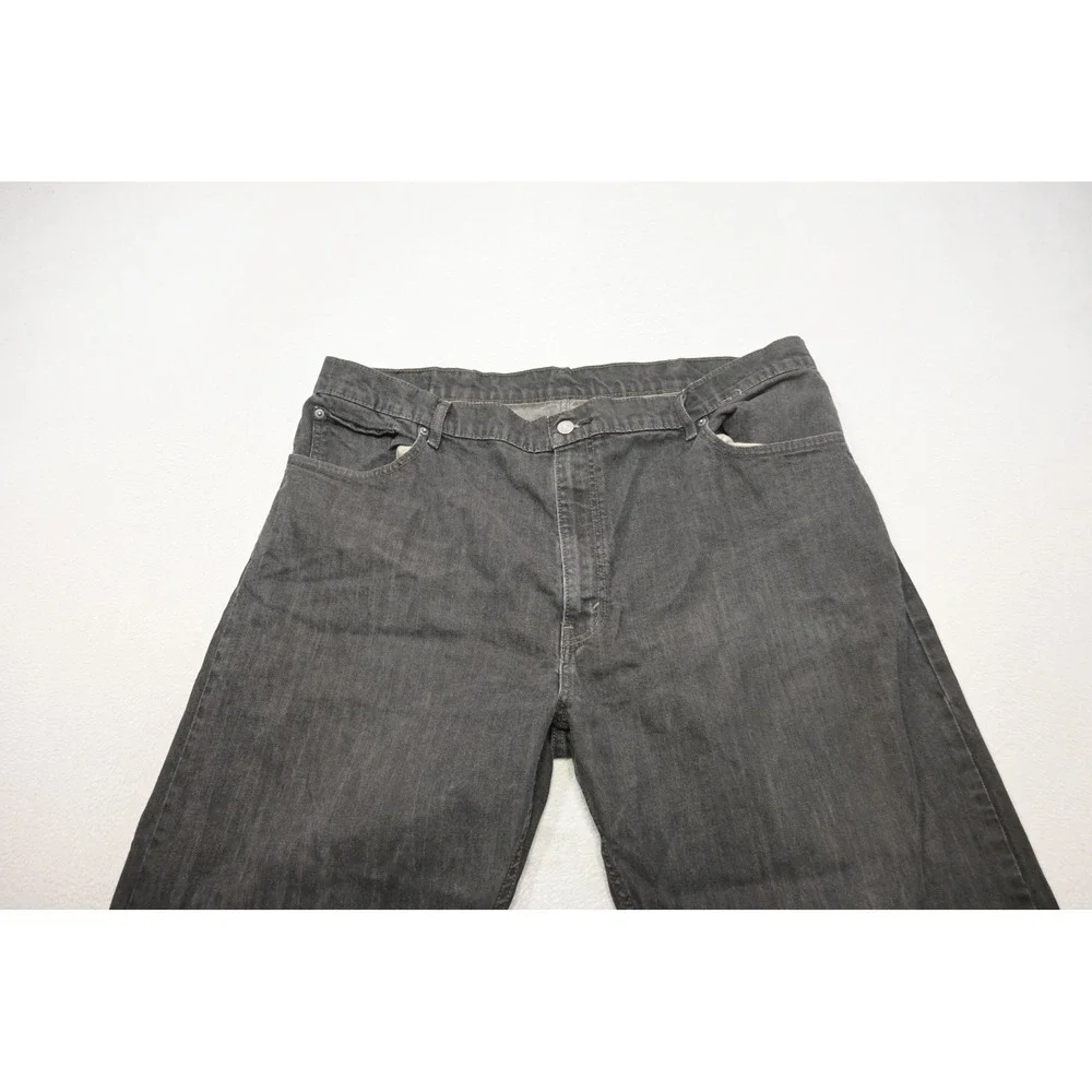 Levi's 559 Relaxed Straight Jeans Mens 44x32 Black/Gray Denim Stretch Excellent‎